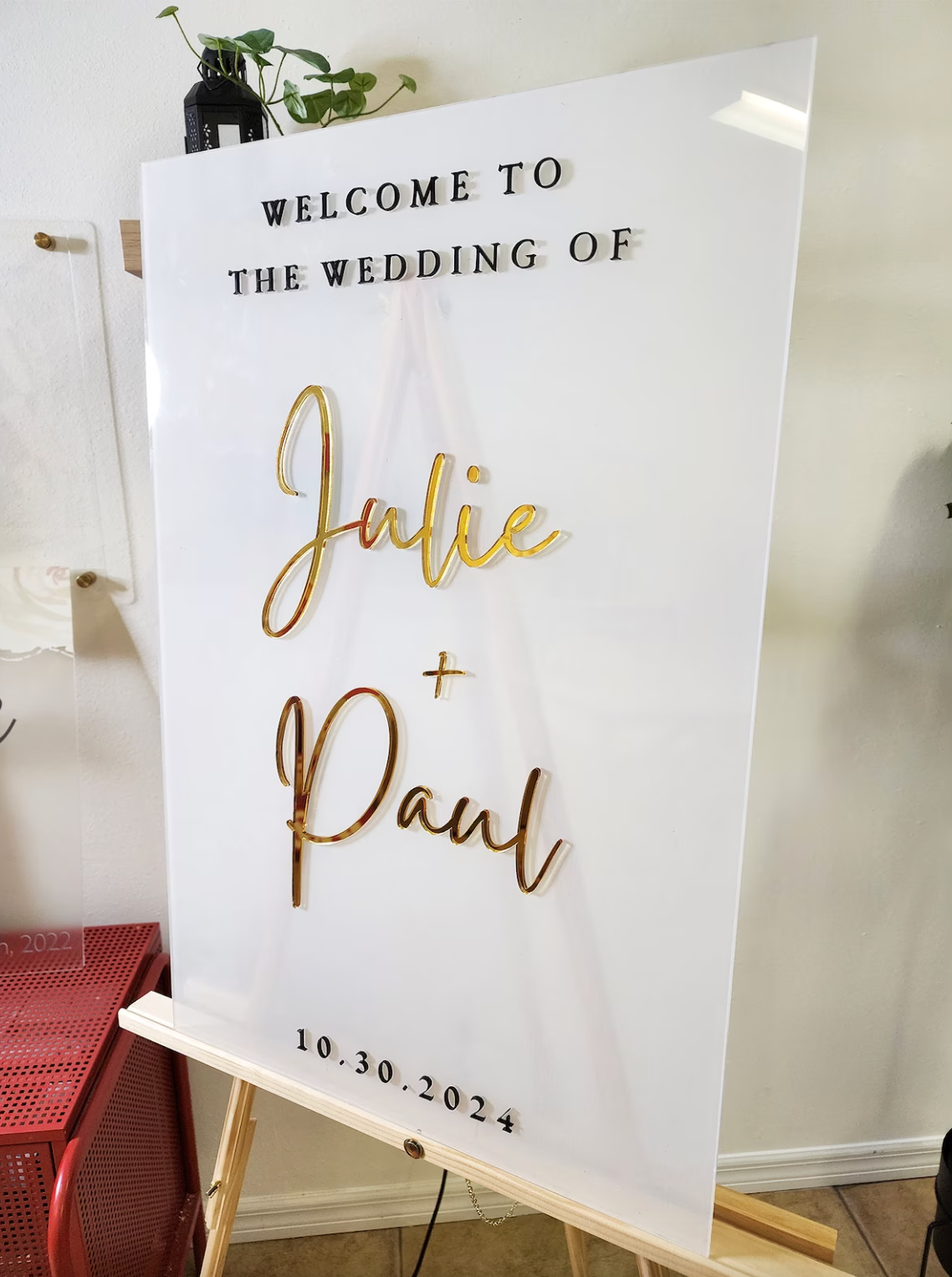 3D Acrylic Wedding Welcome Sign